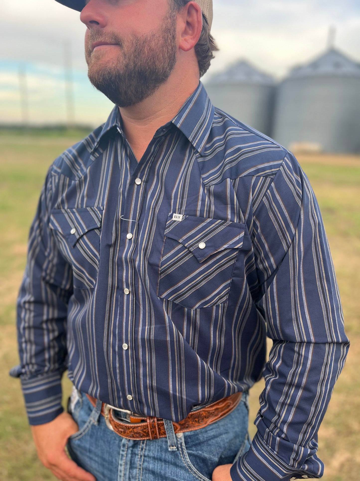 Assorted Stripe Pearl Snap- Long Sleeve (mult. Colors)