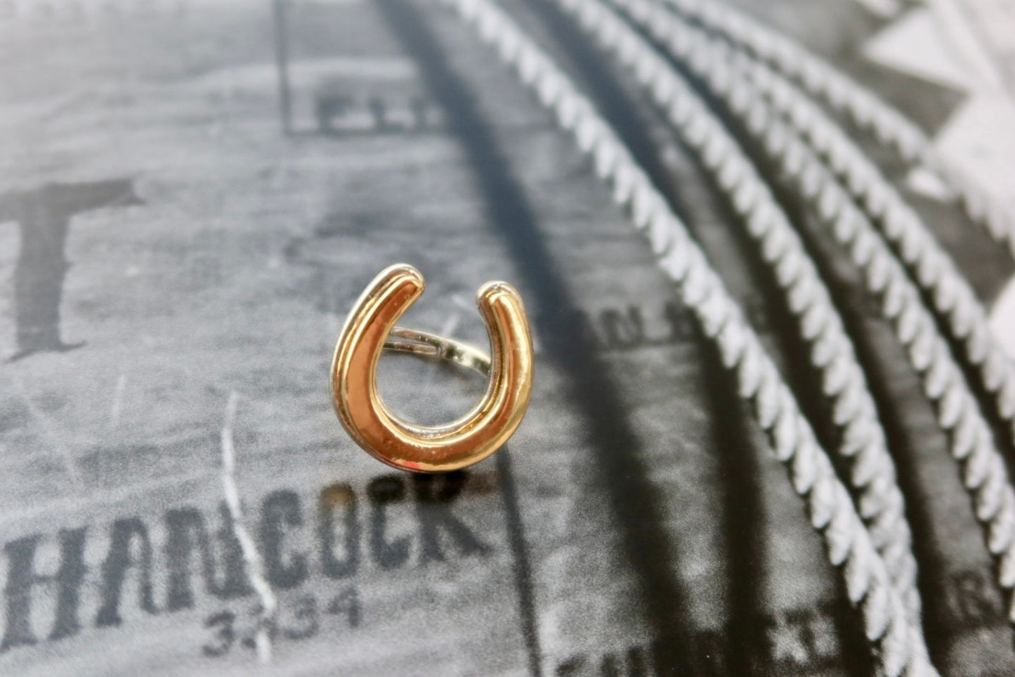 18K Horseshoe Adjustable Ring