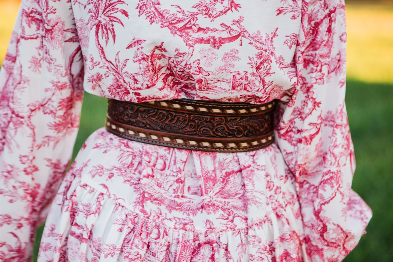Brown Vintage Buck Stitched Belt