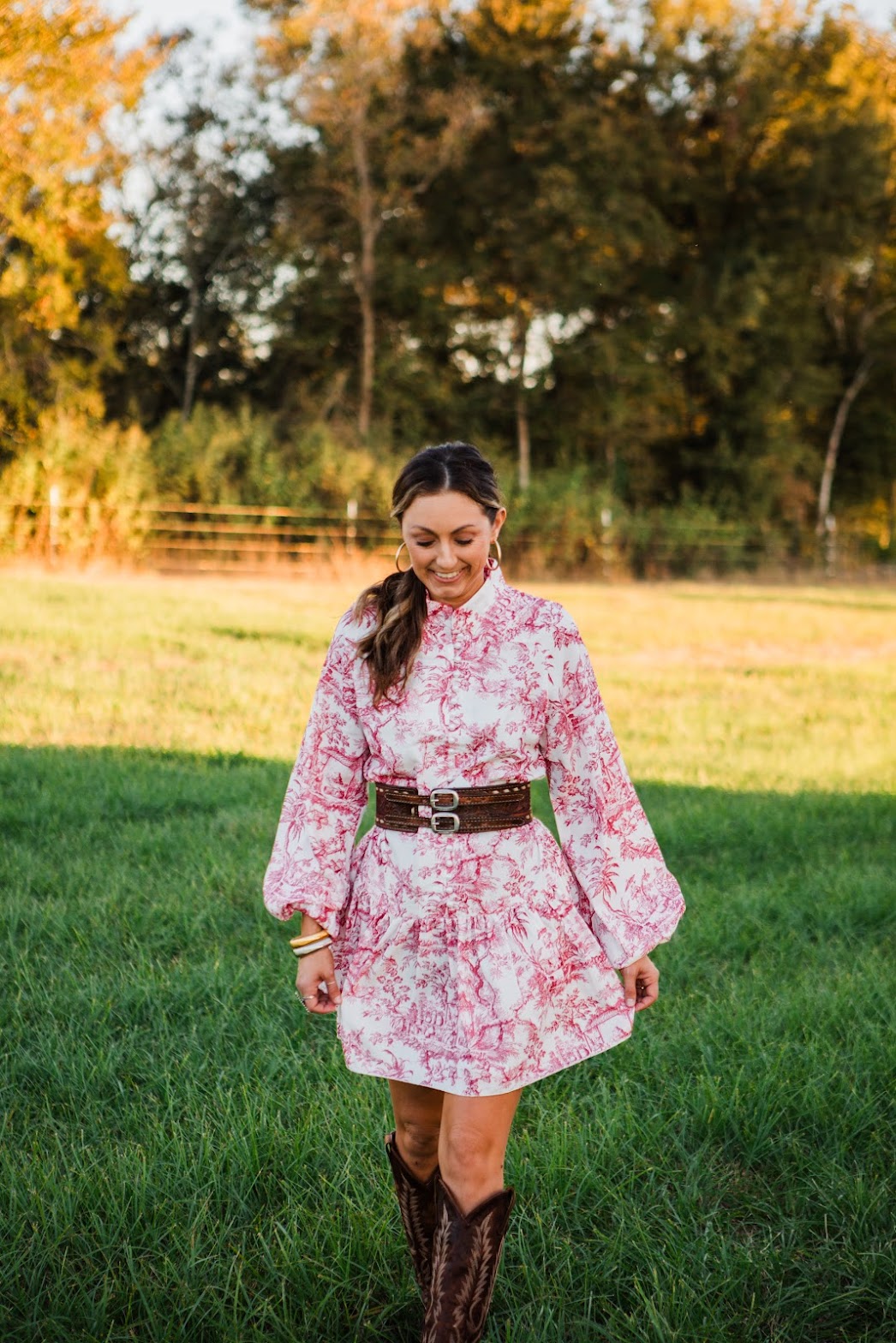 The O'Malley Lace- Up Dress in Red
