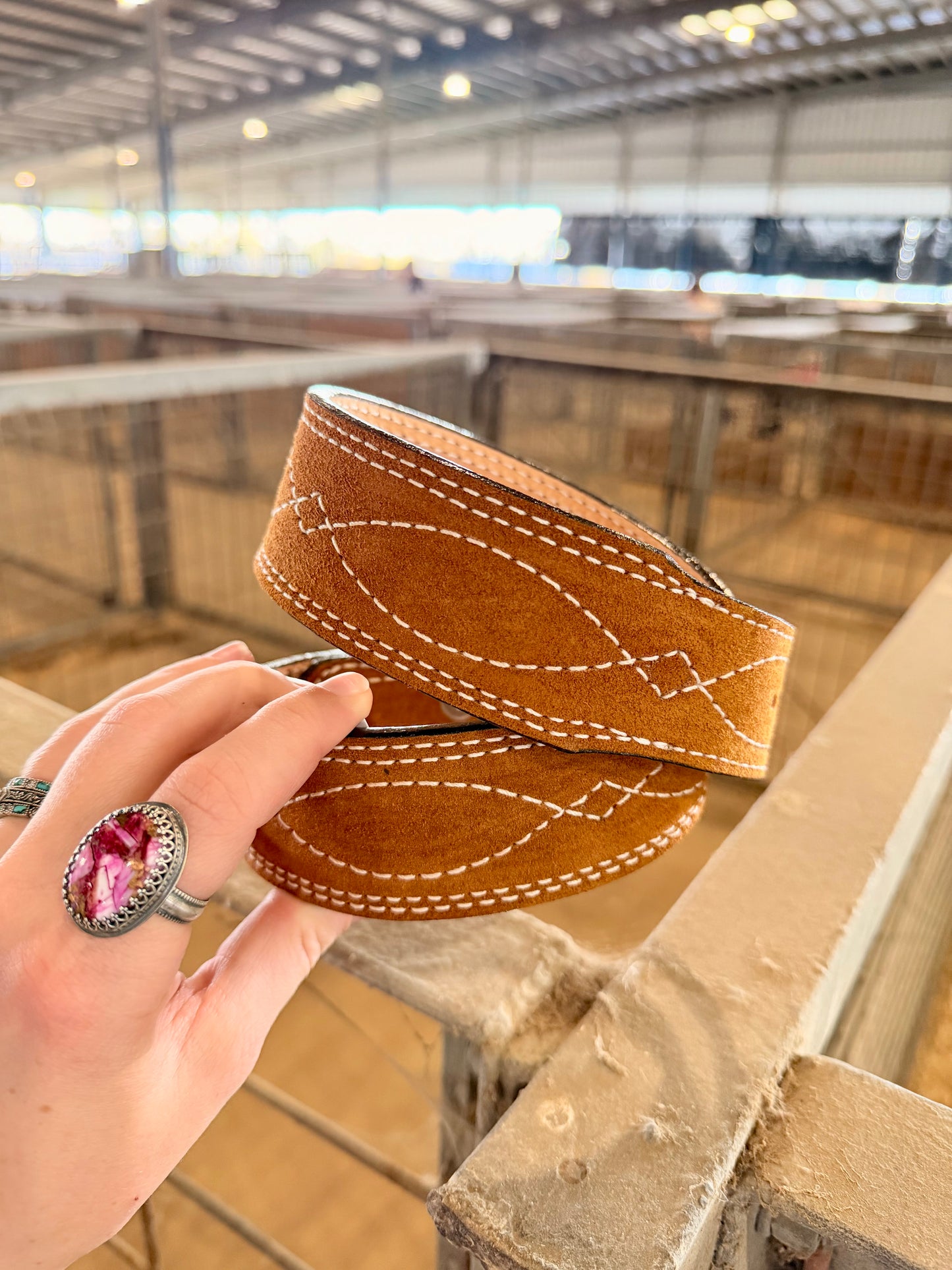 Toast Suede Tapered Belt