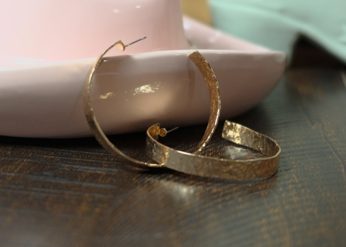 Hammered Gold Hoop Earrings