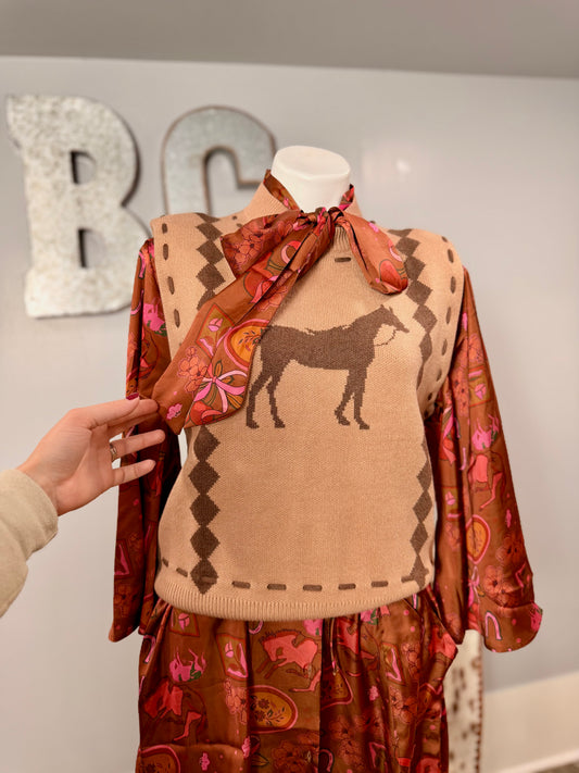 Trail Horse Knit Sweater Vest