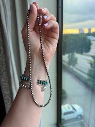 4mm 18" Sterling Silver Navajo Pearl