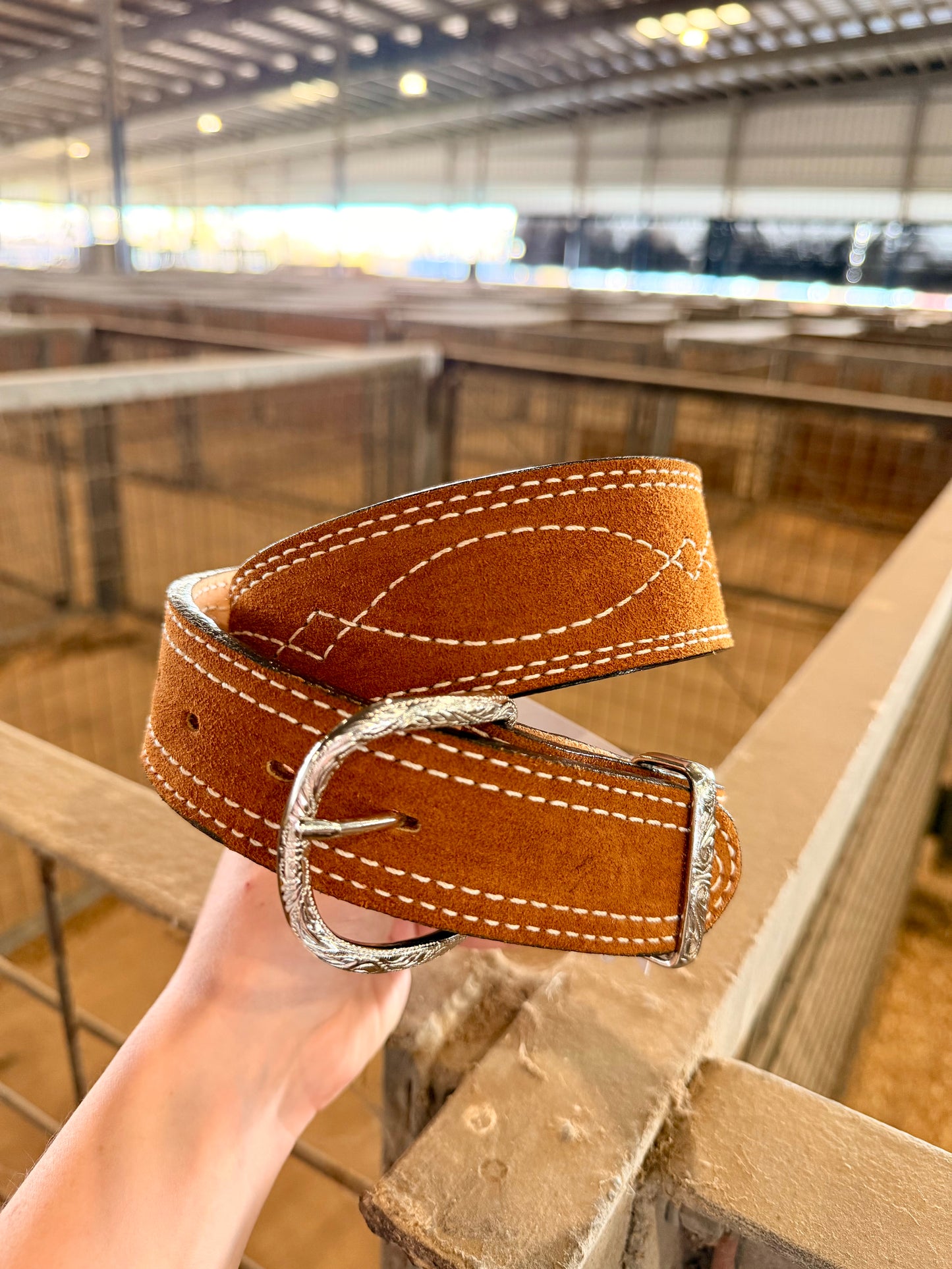 Toast Suede Tapered Belt