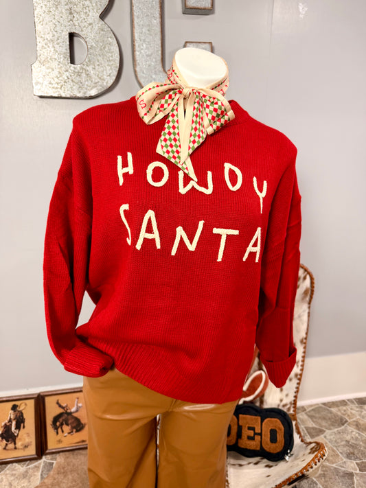 Howdy Santa Sweater- Red