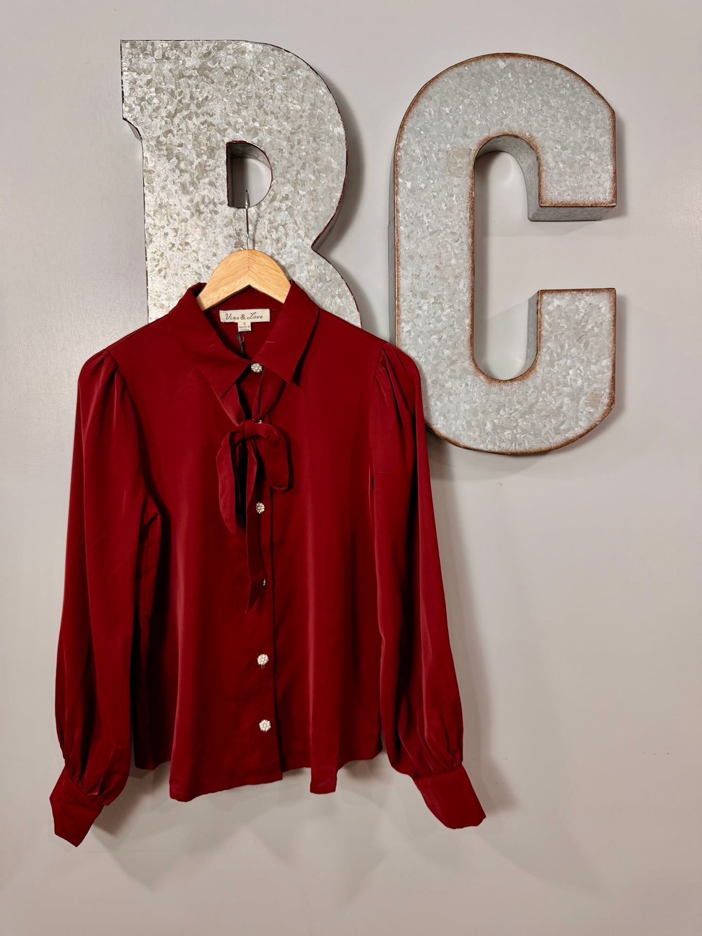 The Jone Tie Top in Burgundy