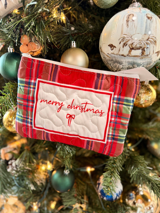 Merry Christmas Plaid Quilted Bag