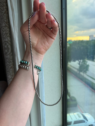 4mm 22" Sterling Silver Navajo Pearl