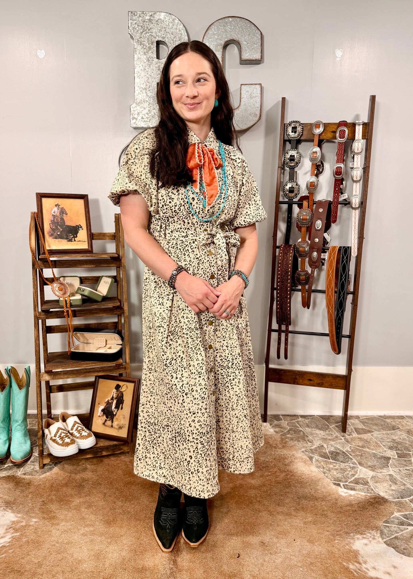 The Prairie Leopard Midi Dress