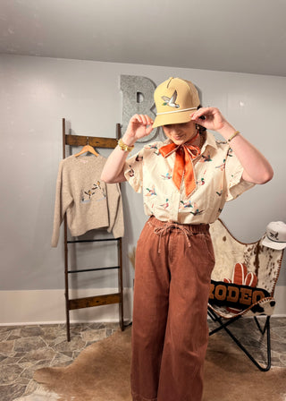 Women's mallard duck matching set with Western-inspired styling