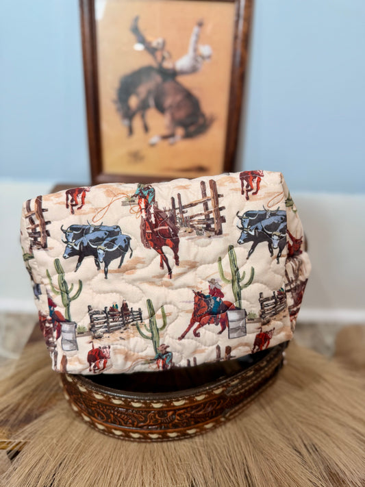 Blaze Large Quilted Makeup Bag for Beauty Essentials