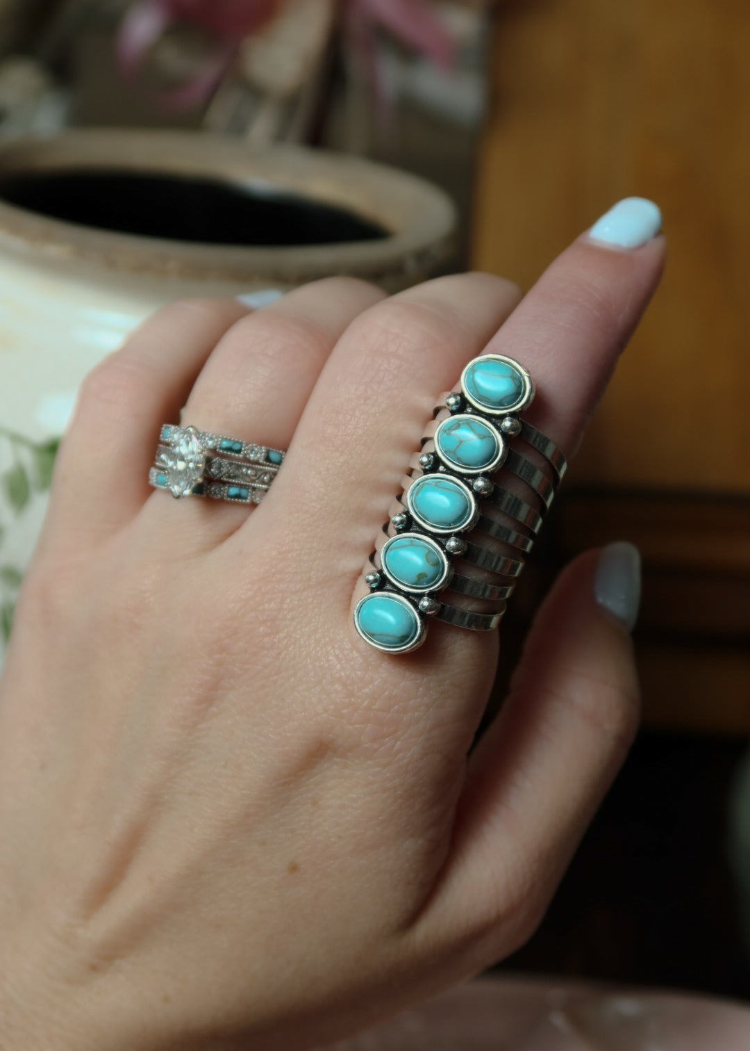 The Ida Turquoise 5 Stone Ring