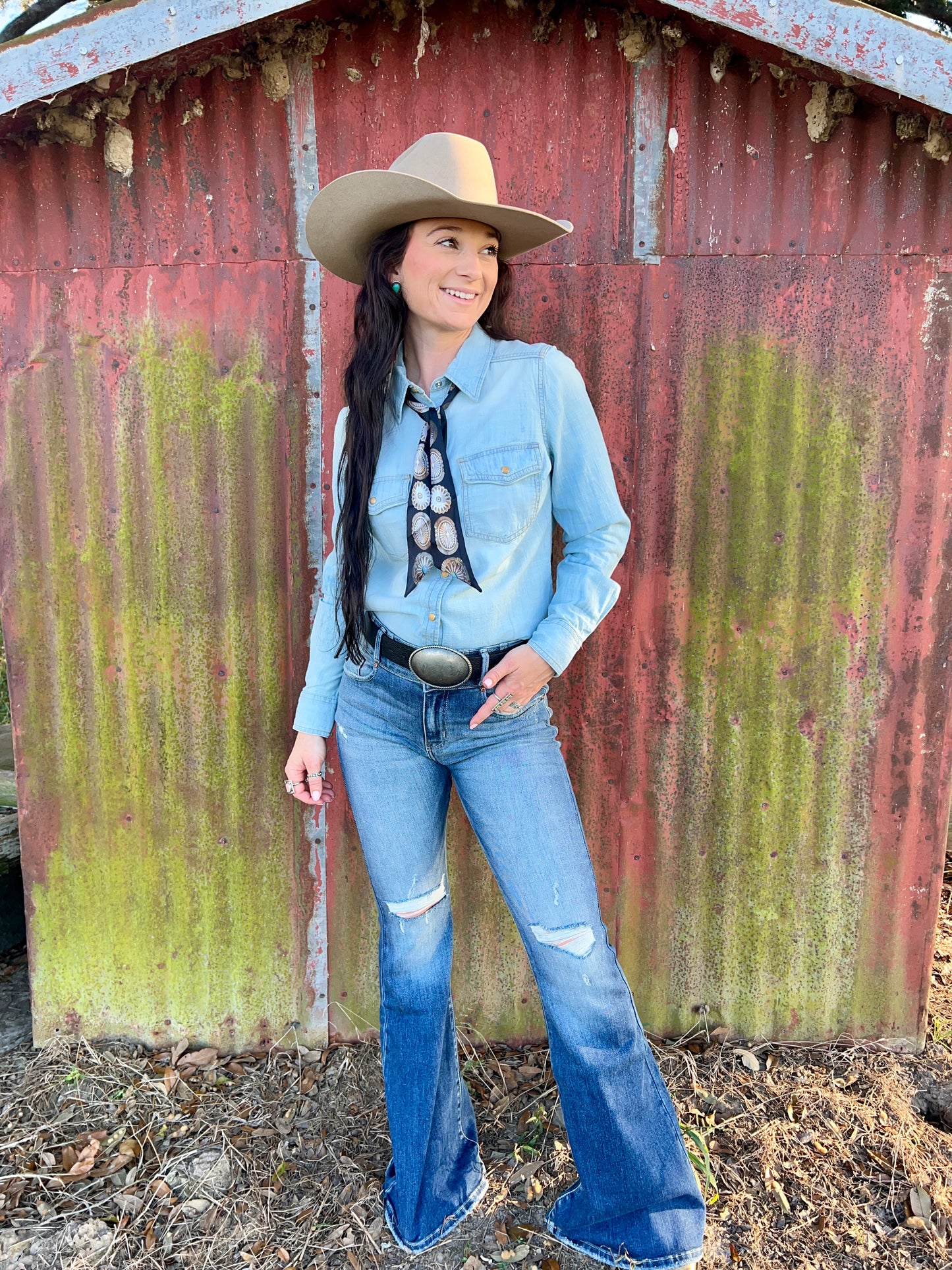 The Marianne Denim Pearl Snap