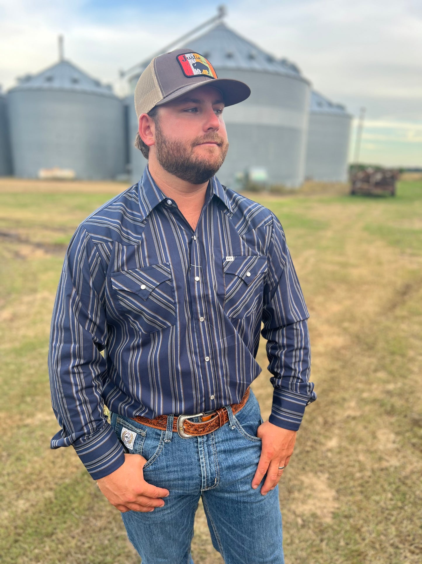 Assorted Stripe Pearl Snap- Long Sleeve (mult. Colors)