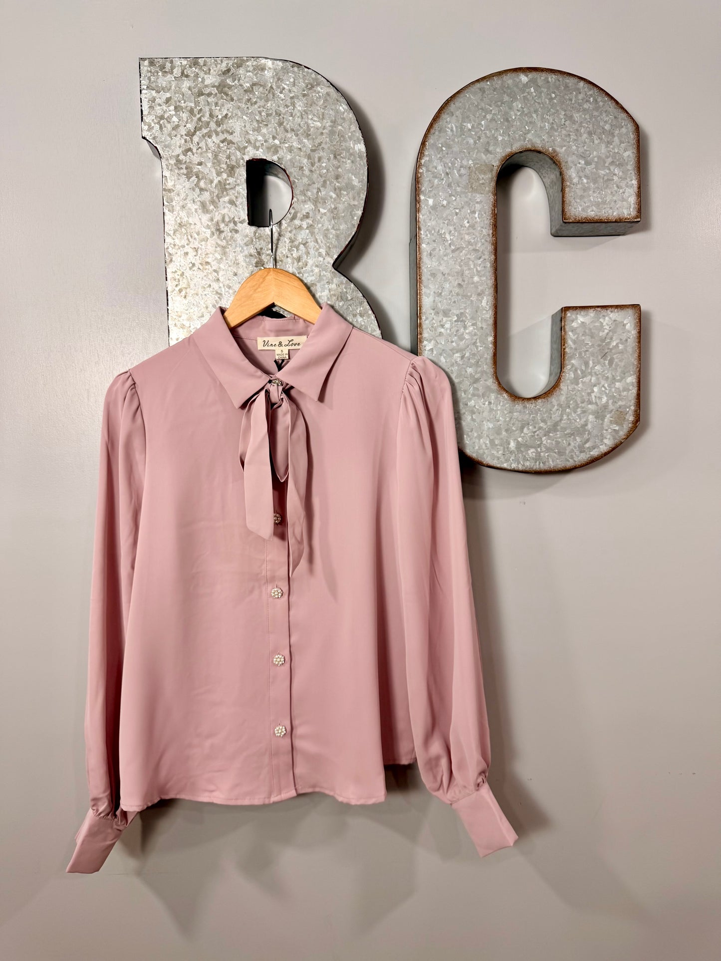 The Jone Tie Top in Blush