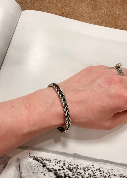 Braided Rope Cuff- White Gold