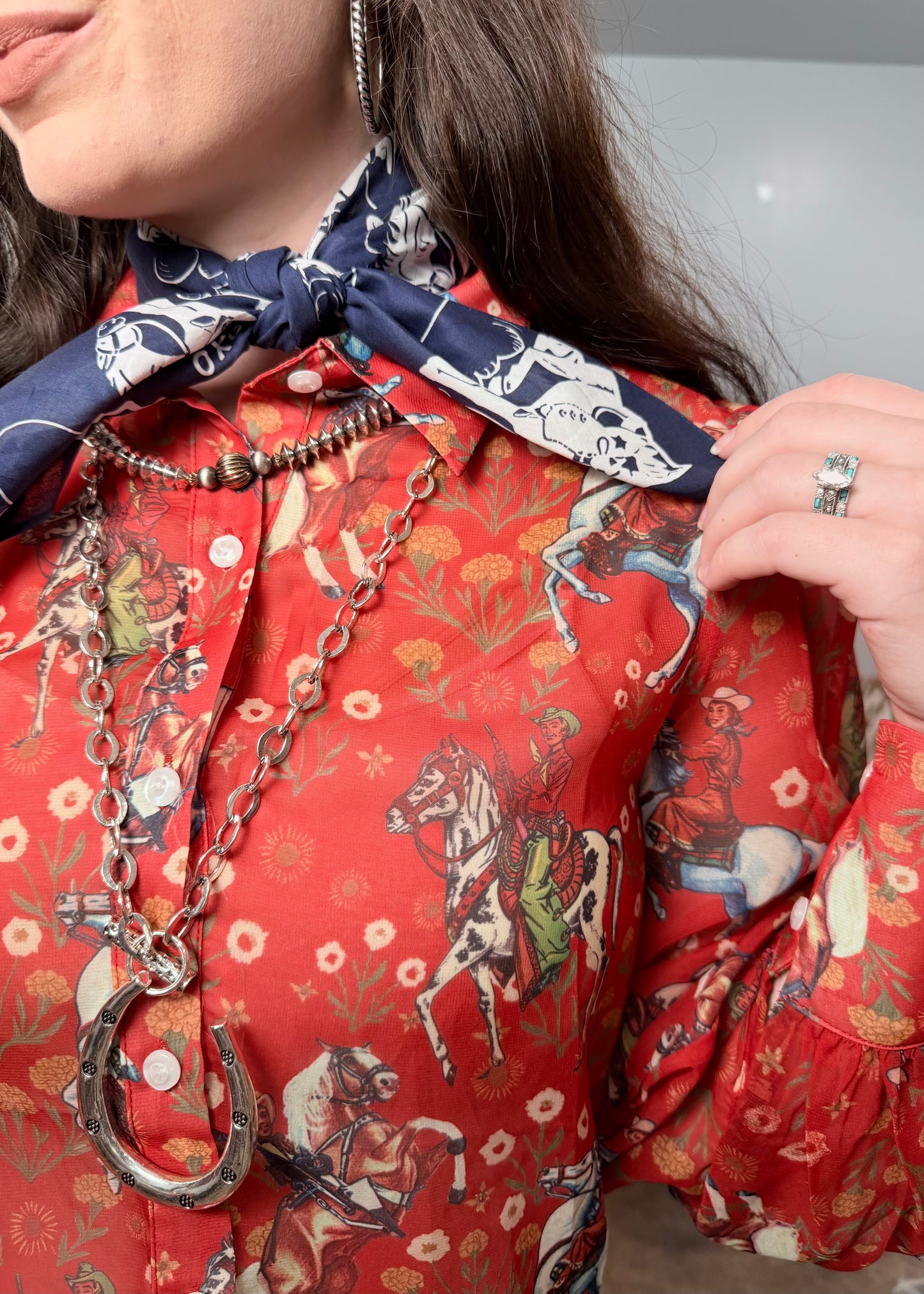 The Red Cowboy Blouse