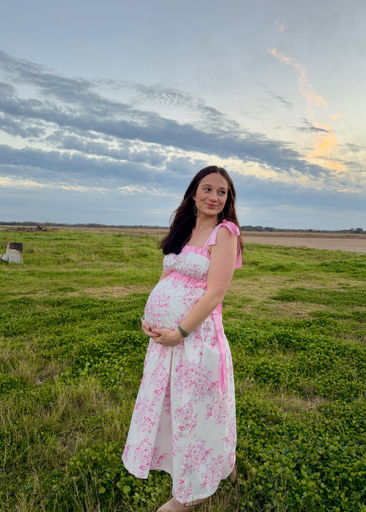 Midnight Valentine Dress - Elegant Floral Design