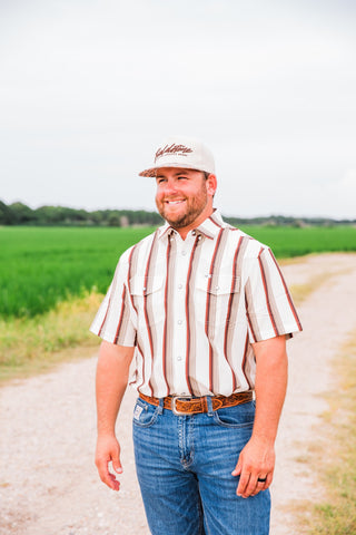 The Tristan in Brown Short Sleeve Snap