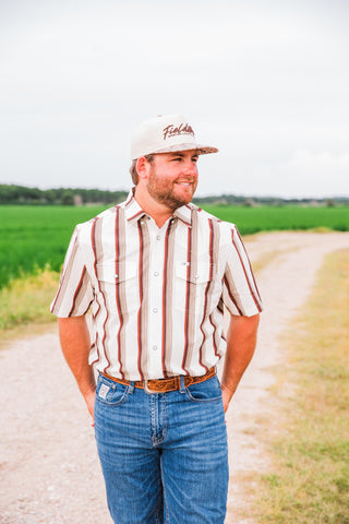 The Tristan in Brown Short Sleeve Snap