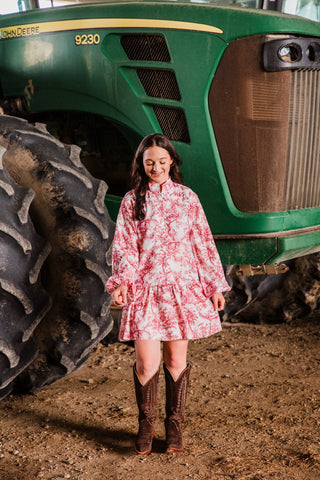 The O'Malley Lace Up Dress in Red