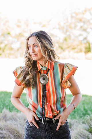 Vestige Braided Black Concho Necklace