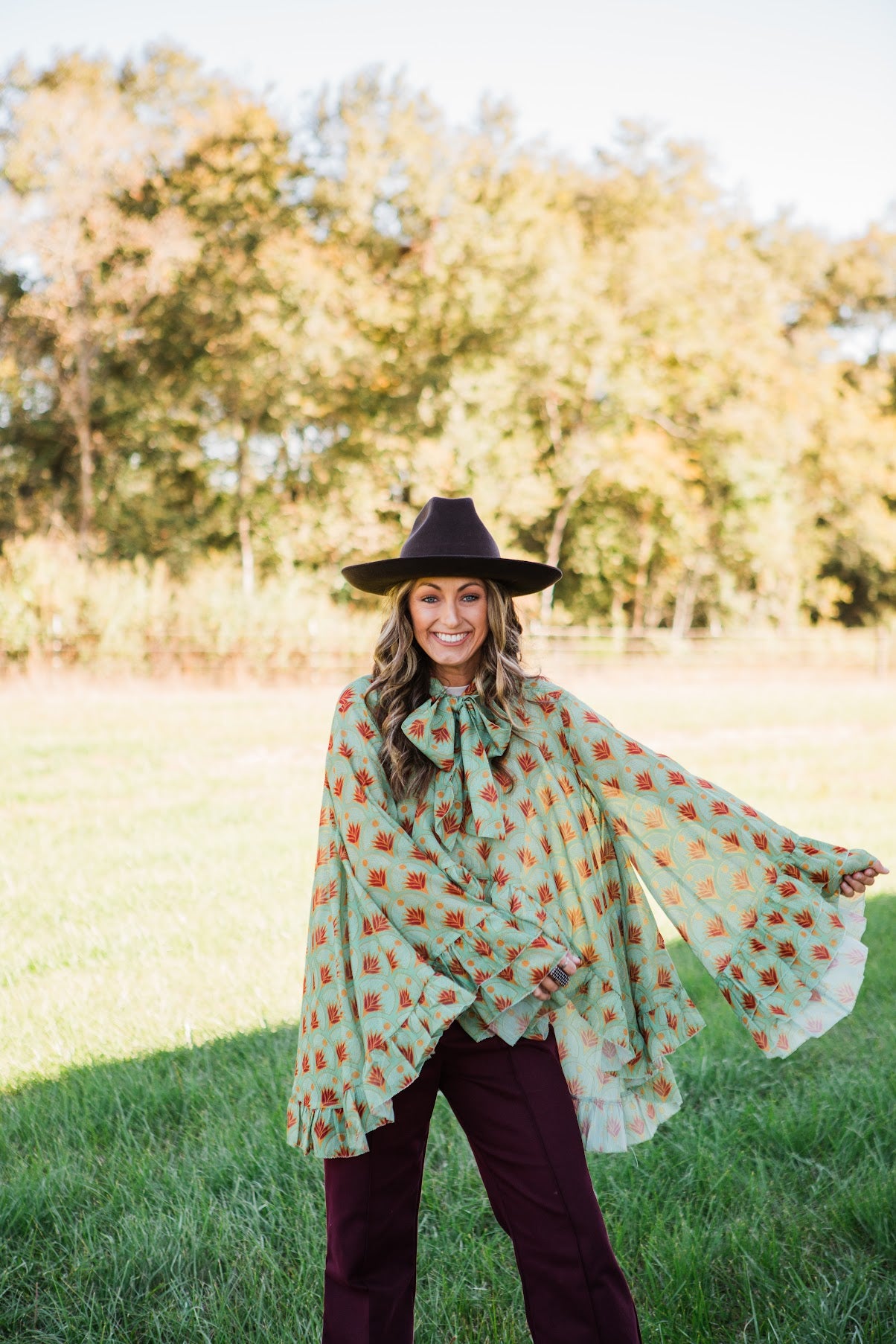 The Taos Top with Hand-Drawn Print