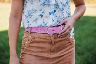 Baby Pink Suede Belt