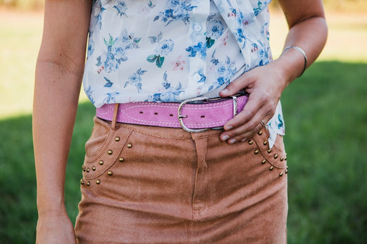 Baby Pink Suede Belt