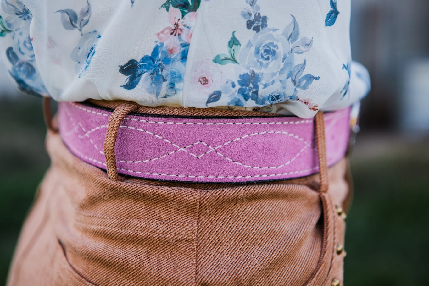 Baby Pink Suede Belt