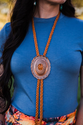 Vestige Buckskin Bandit Concho Necklace