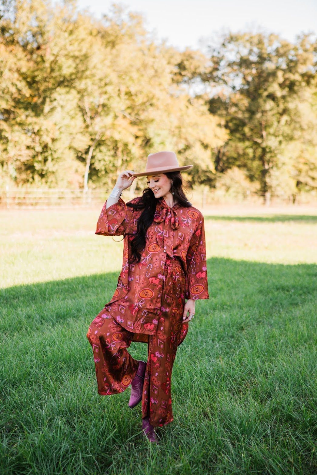 Lady Cherie Satin Set in Bronze