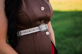 The Ruck Concho Belt in White