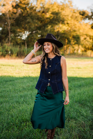 Carson Midi Skirt Green