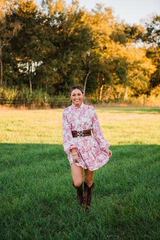 The O'Malley Lace Up Dress in Red