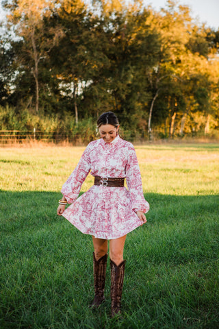 The O'Malley Lace Up Dress in Red