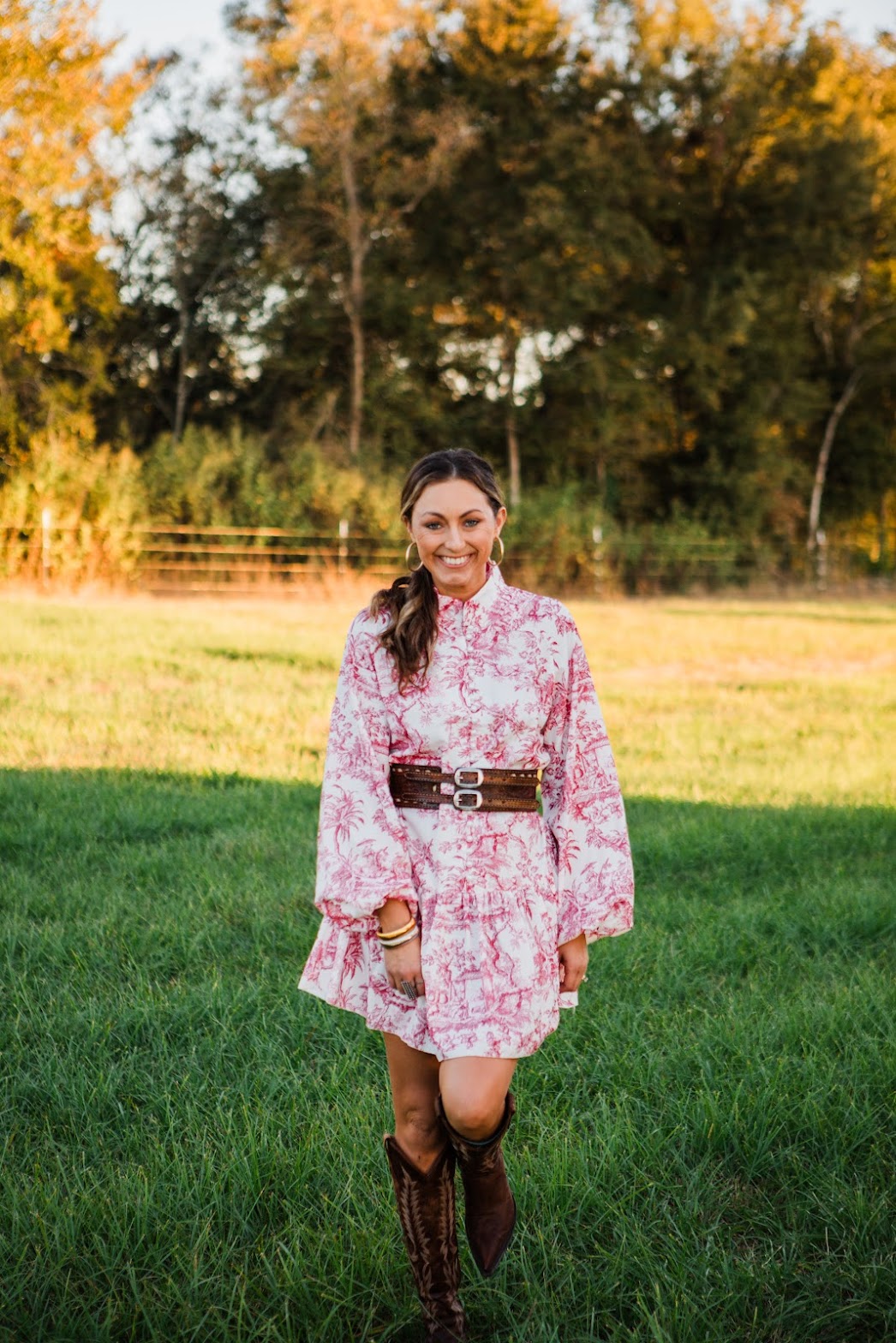 The O'Malley Lace- Up Dress in Red