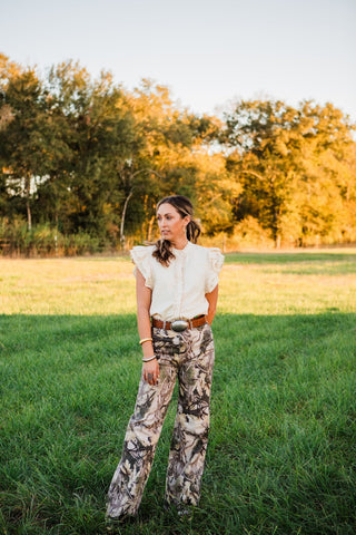 Camo Wide Leg Jeans