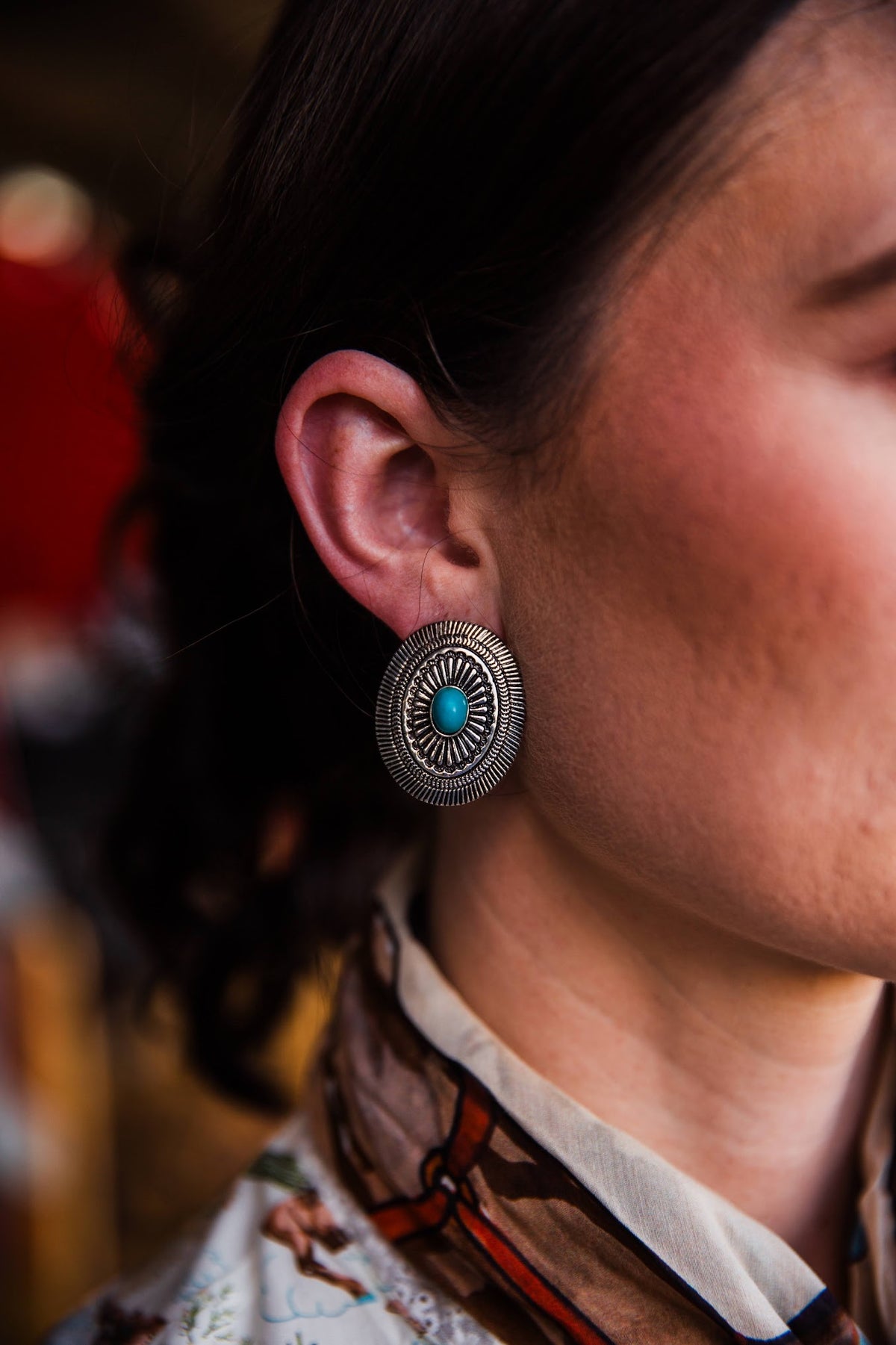 The Stellar Oval Concho Earrings