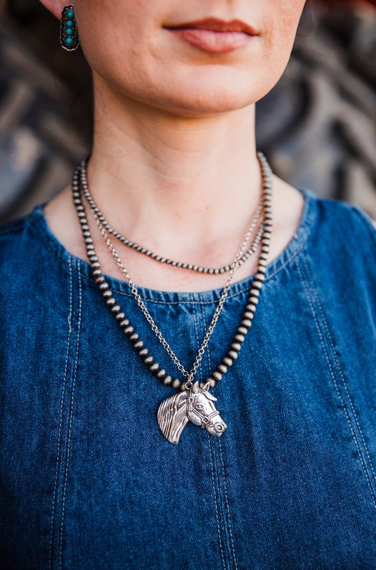 Horse Head Pendant Necklace