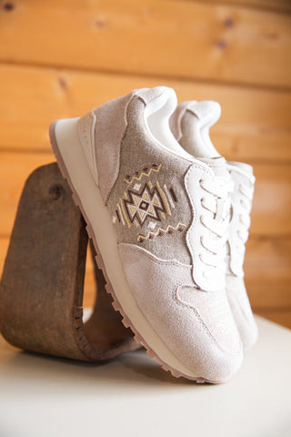 Taupe Suede & Aztec Jogger Shoe