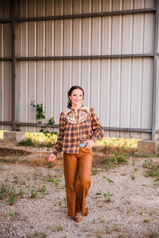 Plaid Horse Blouse