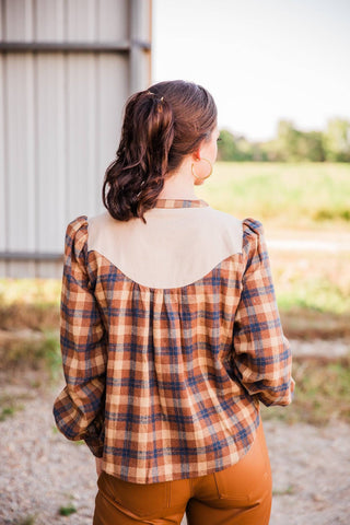 Plaid Horse Blouse
