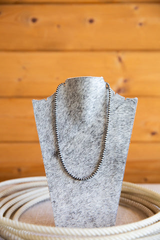 4mm 18" Sterling Silver Navajo Pearl