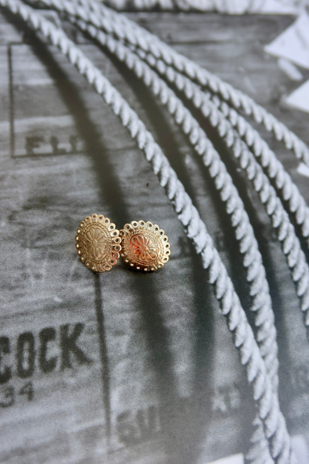The Flower Stamped Concho Earring