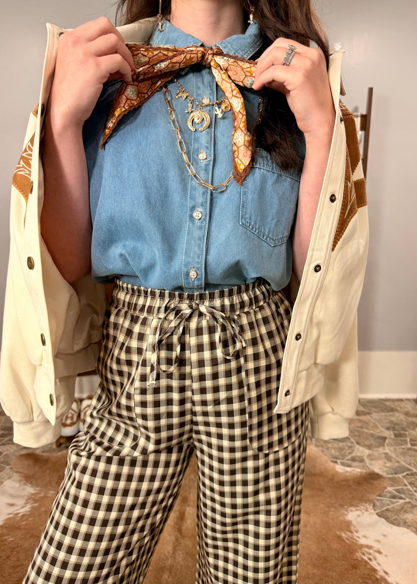 Midnight Rodeo Pants - Classic Black Gingham Style