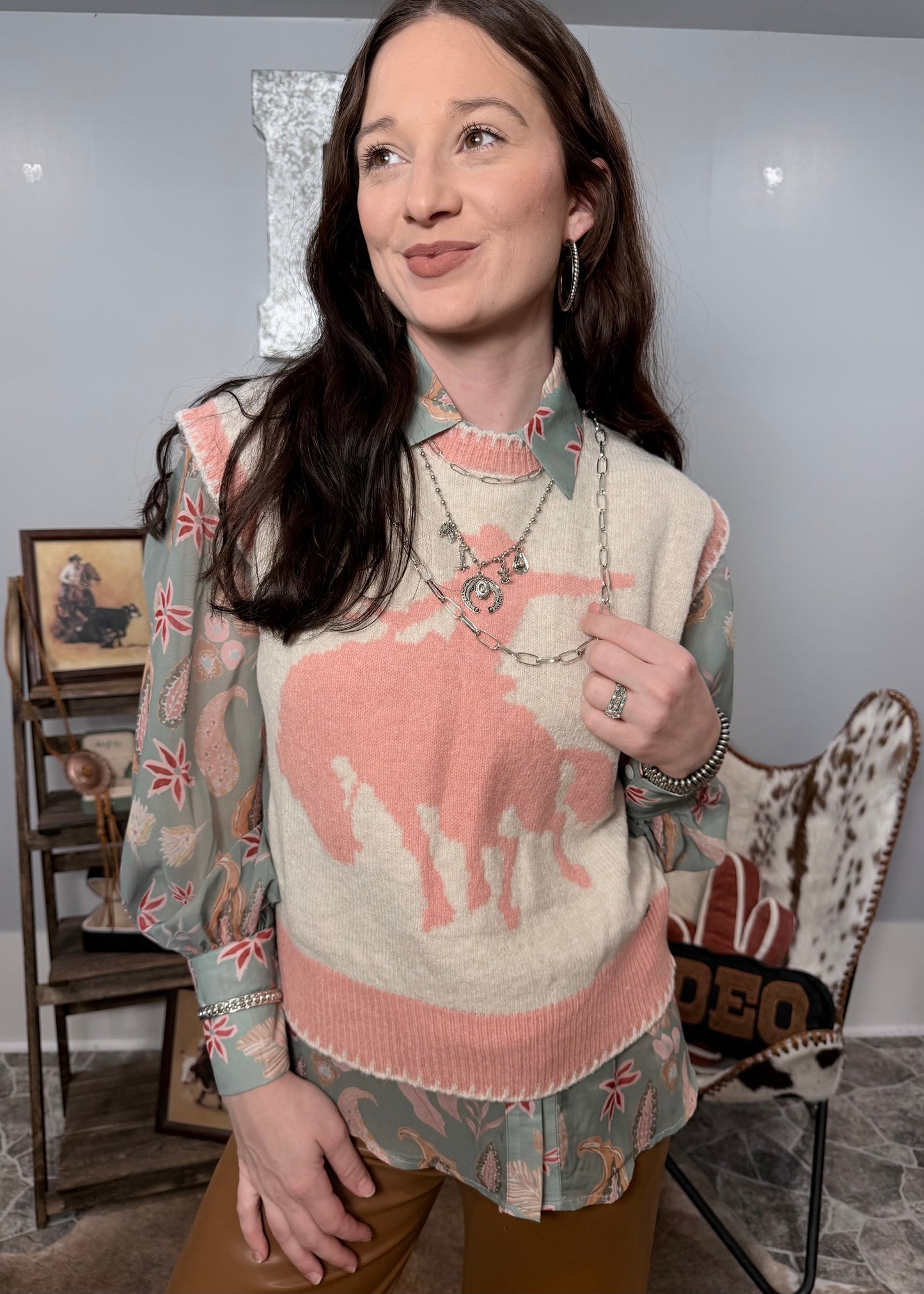 The Buckin Horse Sweater Tank