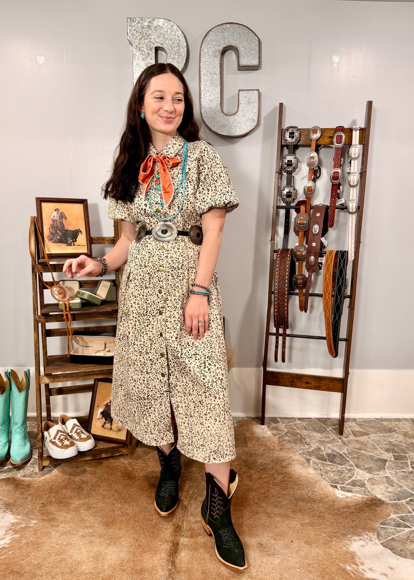The Prairie Leopard Midi Dress