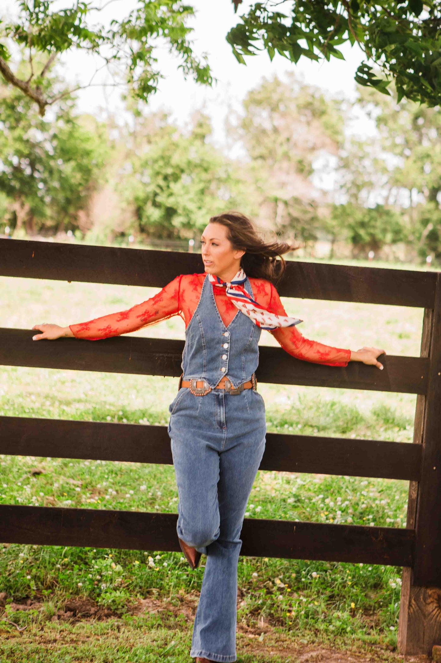 The Kayce Lace Top- Red